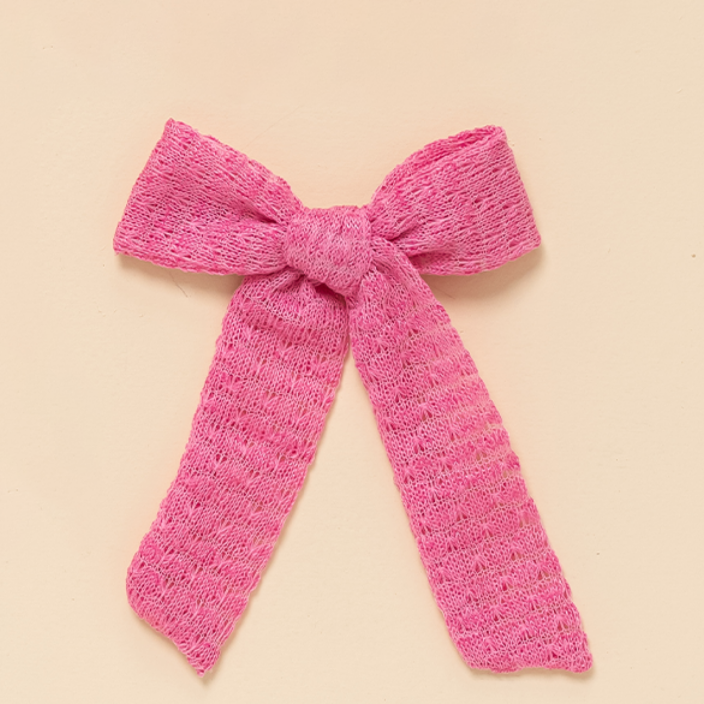 Raspberry Summer Knit Bow Clip