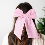 Pale Pink Dobby Mama Bow Clip