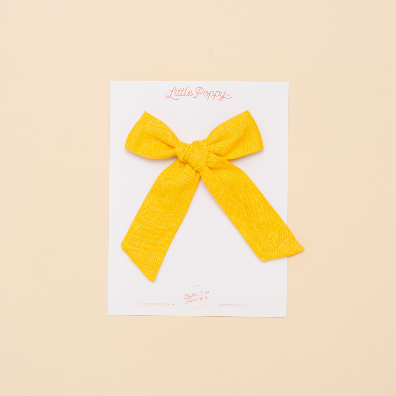 Yellow Linen Bow Clip