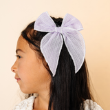 Light Purple Faded Check Bow Clip