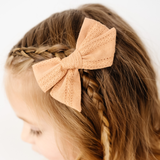 Sand Stitched Stripes Bow Clip