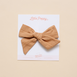 Sand Stitched Stripes Bow Clip