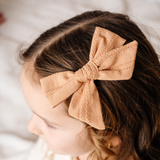 Sand Stitched Stripes Bow Clip