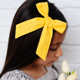 Yellow Linen Bow Clip