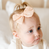 Apricot Spring Dobby Headband Bow