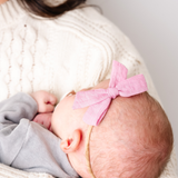 Pale Pink Dobby Headband Bow