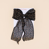 Black Ella Floral Mama Bow Clip