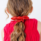 Ruby Leather Knot Scrunchie