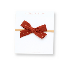 Russet Gold Dot Headband Bow