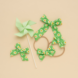 Lime Daisy Headband Bow