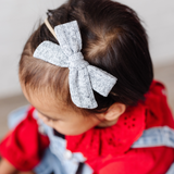 Marl Gray Dainty Knit Headband Bow