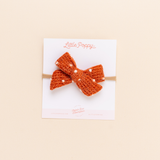 Rust Dotted Knit Headband Bow