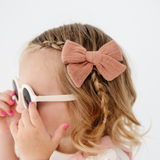 Dusty Pink Chunky Gauze Bow Clip