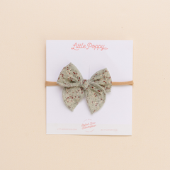 Sage Ella Floral Headband Bow