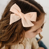 Apricot Spring Dobby Bow Clip