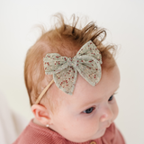 Sage Ella Floral Headband Bow