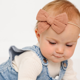 Dusty Pink Chunky Gauze Headband Bow