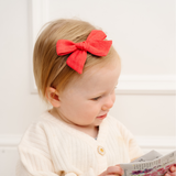 Pink Linen Headband Bow