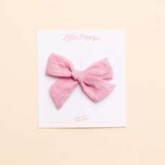 Pale Pink Dobby Bow Clip