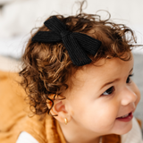 Black Autumn Knit Bow Clip