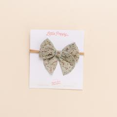 Sage Ella Floral Headband Bow