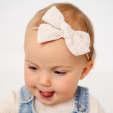 Ivory Chunky Gauze Headband Bow