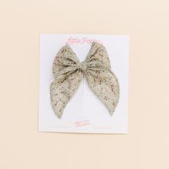 Sage Ella Floral Bow Clip