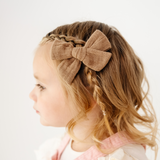 Brown Chunky Gauze Bow Clip