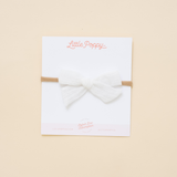 White Spring Dobby Headband Bow