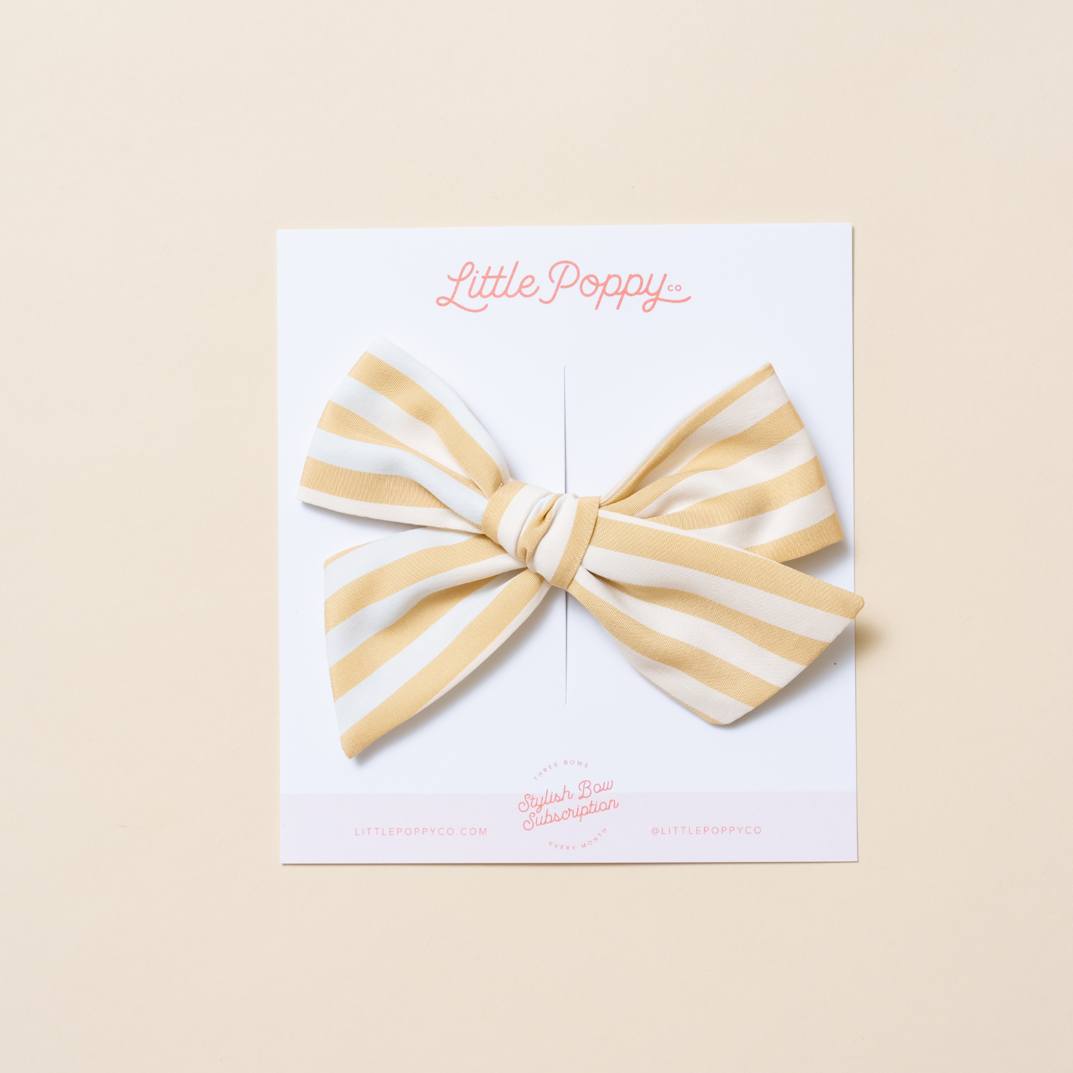 Yellow Spring Stripes Bow Clip