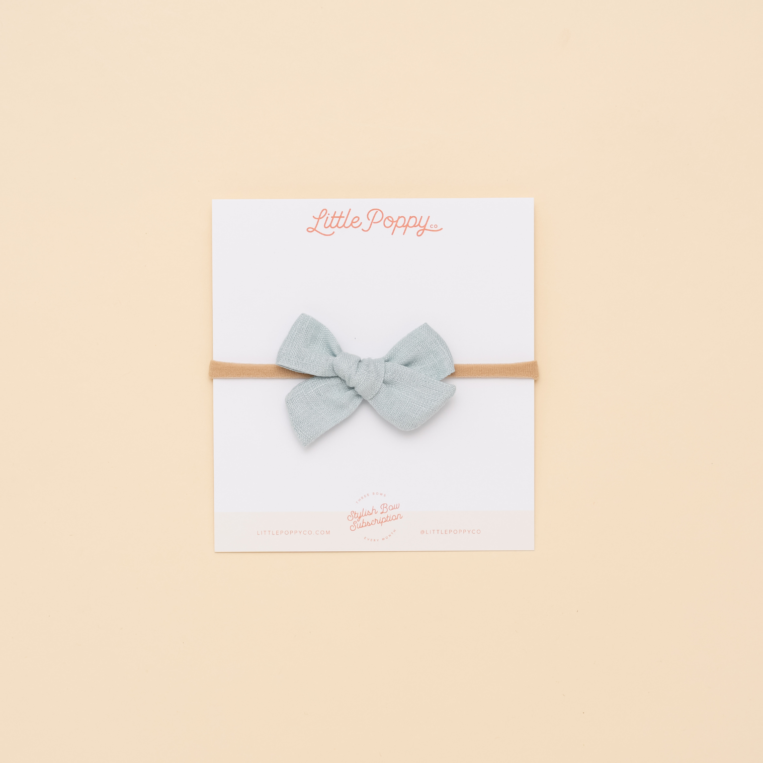 Light Blue Linen Headband Bow