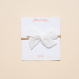 White Spring Dobby Headband Bow