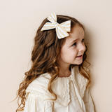 Yellow Spring Stripes Bow Clip