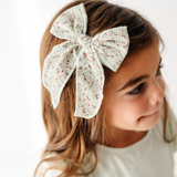 Sage Ella Floral Bow Clip