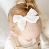 White Spring Dobby Headband Bow