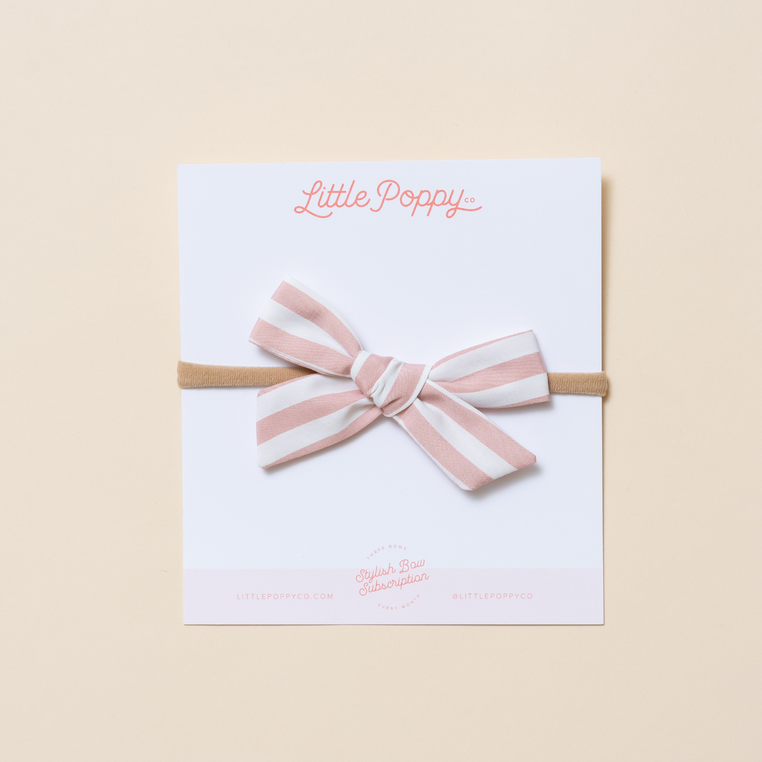 Blush Spring Stripes Headband Bow