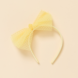 Yellow Swiss Dot Posy 1cm Headband