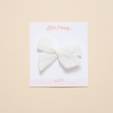 White Spring Dobby Bow Clip