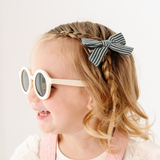 Green Faded Stripe Bow Clip