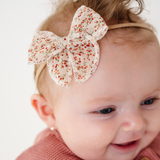 Cream Ella Floral Headband Bow