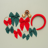 Red Gold Dot Bow Clip