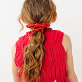 Ruby Leather Knot Scrunchie