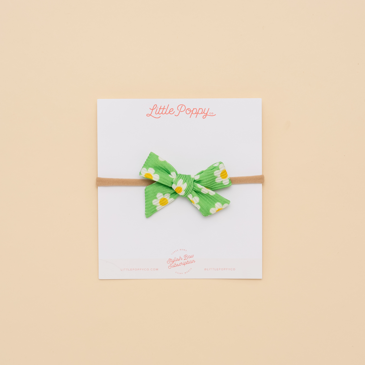 Lime Daisy Headband Bow