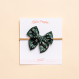 Pine Viola Floral Headband Bow