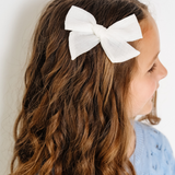 White Spring Dobby Bow Clip