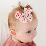 Ivory Faye Floral Headband Bow