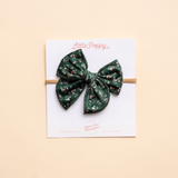 Pine Viola Floral Headband Bow