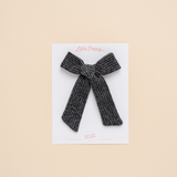 Black French Terry Bow Clip