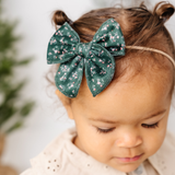 Pine Viola Floral Headband Bow