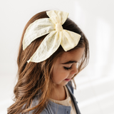 Shortbread Cotton Dobby Bow Clip